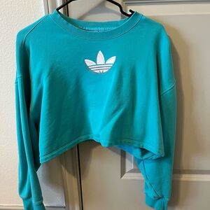 Adidas Teal Cropped Sweatshirt